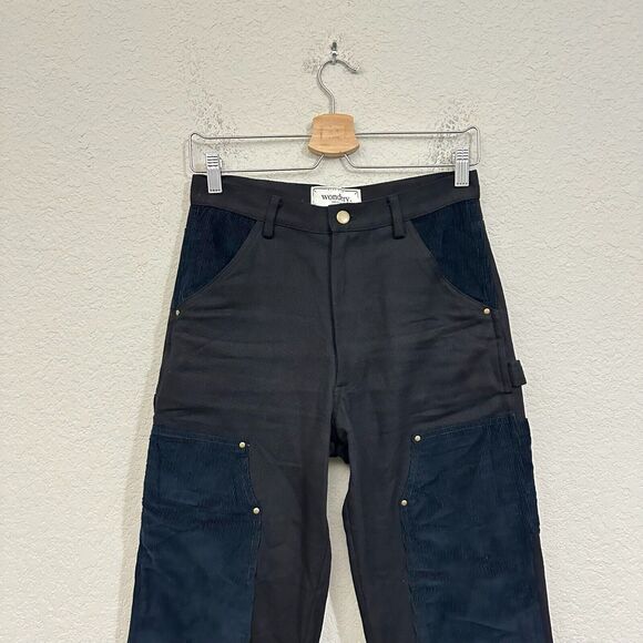 WONDERY Renee 2.0 Carpenter Pants Black High Rise Cargo Utility Cotton - Picture 4 of 15